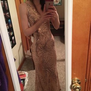 Rose gold/champagne bridesmaid/prom gown